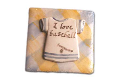I Love Baseball t-shirt relief tile.