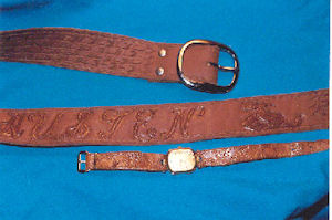 Leather belt and watchband